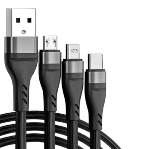 3v1 nabíjecí kabel USB 2.0 - USB-C, Micro USB, lightning - Černý