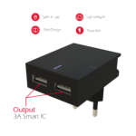 SÍŤOVÝ ADAPTÉR SMART IC 2x USB 3A POWER + DATOVÝ KABEL USB / LIGHTNING 1,2 M ČERNÝ - Obrázek 9