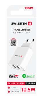 SÍŤOVÝ ADAPTÉR SMART IC 2x USB 2,1A POWER BÍLÝ