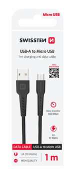DATOVÝ KABEL USB / MICRO USB 1,0 M ČERNÝ - Obrázek 2