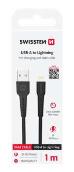 DATOVÝ KABEL USB / LIGHTNING 1,0 M ČERNÝ