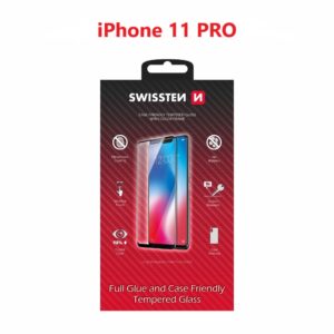 SKLO FULL GLUE, COLOR FRAME, CASE FRIENDLY PRO APPLE IPHONE 11 PRO ČERNÉ