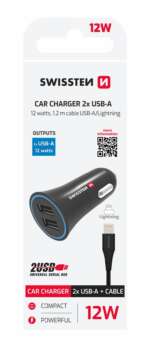 CL ADAPTÉR 2,4A POWER 2x USB + KABEL LIGHTNING