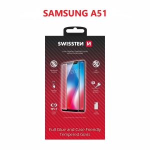 SKLO FULL GLUE, COLOR FRAME, CASE FRIENDLY PRO SAMSUNG A515 GALAXY A51 ČERNÉ