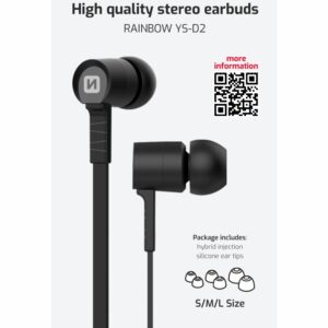 SLUCHÁTKA EARBUDS RAINBOW YS-D2 ČERNÁ