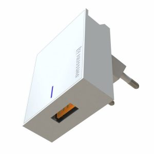 SÍŤOVÝ ADAPTÉR 1x USB-A 22,5W, SUPER CHARGE BÍLÝ