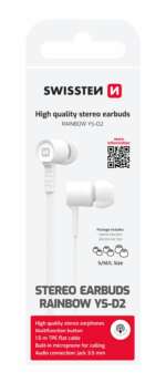 SLUCHÁTKA EARBUDS RAINBOW YS-D2 BÍLÁ
