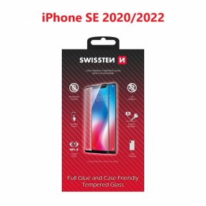 SKLO FULL GLUE, COLOR FRAME, CASE FRIENDLY PRO APPLE IPHONE SE 2020/SE 2022 ČERNÉ