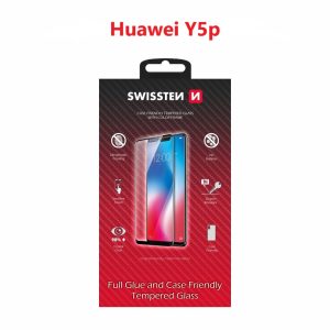 SKLO FULL GLUE, COLOR FRAME, CASE FRIENDLY PRO HUAWEI Y5p ČERNÉ
