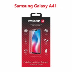 SKLO FULL GLUE, COLOR FRAME, CASE FRIENDLY PRO SAMSUNG A415 GALAXY A41 ČERNÉ