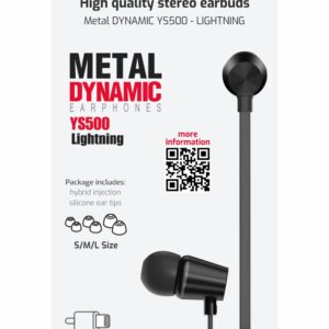 SLUCHÁTKA EARBUDS DYNAMIC LIGHTNING YS500 ČERNÁ