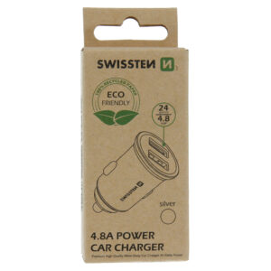 CL ADAPTÉR 2x USB 4,8A METAL SILVER (ECO BALENÍ)