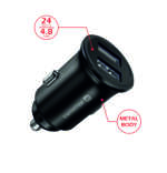 CL ADAPTÉR 2x USB 4,8A METAL ČERNÝ (ECO BALENÍ) - Obrázek 2