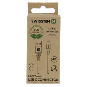 DATOVÝ KABEL USB/USB-C BÍLÝ 1,2M (ECO BALENÍ)