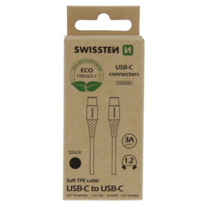 DATOVÝ KABEL USB-C/USB-C ČERNÝ 1,2M (ECO BALENÍ)