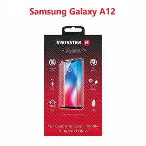SKLO FULL GLUE, COLOR FRAME, CASE FRIENDLY PRO SAMSUNG A125 GALAXY A12 ČERNÉ