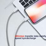 DATOVÝ KABEL TEXTILE USB-C / LIGHTNING 1,2 M STŘÍBRNÝ - Obrázek 4