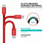 DATOVÝ KABEL TEXTILE USB / USB-C 2,0 M ČERVENÝ - Obrázek 7