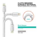 DATOVÝ KABEL TEXTILE USB / LIGHTNING 2,0 M STŘÍBRNÝ - Obrázek 3