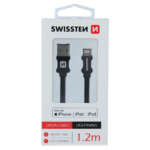 DATOVÝ KABEL TEXTILE USB / LIGHTNING MFi 1,2 M ČERNÝ - Obrázek 2