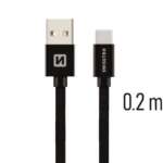 DATOVÝ KABEL TEXTILE USB / USB-C 0,2 M ČERNÝ - Obrázek 3