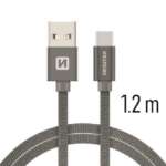 DATOVÝ KABEL TEXTILE USB / USB-C 1,2 M ŠEDÝ - Obrázek 3