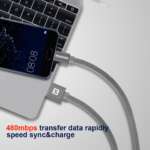 DATOVÝ KABEL TEXTILE USB / USB-C 1,2 M ŠEDÝ - Obrázek 5