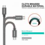 DATOVÝ KABEL TEXTILE USB / USB-C 1,2 M ŠEDÝ - Obrázek 6