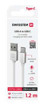 DATOVÝ KABEL TEXTILE USB / USB-C 1,2 M STŘÍBRNÝ - Obrázek 2