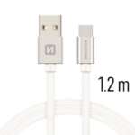 DATOVÝ KABEL TEXTILE USB / USB-C 1,2 M STŘÍBRNÝ - Obrázek 6