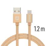 DATOVÝ KABEL TEXTILE USB / USB-C 1,2 M ZLATÝ - Obrázek 3