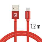 DATOVÝ KABEL TEXTILE USB / USB-C 1,2 M ČERVENÝ - Obrázek 3