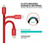 DATOVÝ KABEL TEXTILE USB / USB-C 1,2 M ČERVENÝ - Obrázek 5