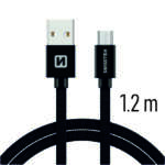 DATOVÝ KABEL TEXTILE USB / MICRO USB 1,2 M ČERNÝ - Obrázek 3