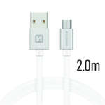 DATOVÝ KABEL TEXTILE USB / MICRO USB 2,0 M STŘÍBRNÝ - Obrázek 6