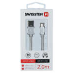 DATOVÝ KABEL TEXTILE USB / MICRO USB 2,0 M STŘÍBRNÝ - Obrázek 7