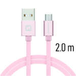 DATOVÝ KABEL TEXTILE USB / MICRO USB 2,0 M RŮŽOVO/ZLATÝ - Obrázek 6