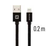 DATOVÝ KABEL TEXTILE USB / LIGHTNING 0,2 M ČERNÝ - Obrázek 3