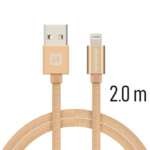 DATOVÝ KABEL TEXTILE USB / LIGHTNING 2,0 M ZLATÝ - Obrázek 3