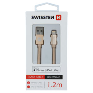 DATOVÝ KABEL TEXTILE USB / LIGHTNING MFi 1,2 M ZLATÝ