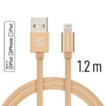 DATOVÝ KABEL TEXTILE USB / LIGHTNING MFi 1,2 M ZLATÝ - Obrázek 3