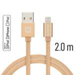 DATOVÝ KABEL TEXTILE USB / LIGHTNING MFi 2,0 M ZLATÝ - Obrázek 3