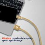 DATOVÝ KABEL TEXTILE USB / LIGHTNING MFi 2,0 M ZLATÝ - Obrázek 5