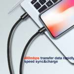 DATOVÝ KABEL TEXTILE USB-C / LIGHTNING 1,2 M ČERVENÝ - Obrázek 2
