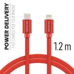DATOVÝ KABEL TEXTILE USB-C / LIGHTNING 1,2 M ČERVENÝ - Obrázek 6