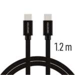 DATOVÝ KABEL TEXTILE USB-C / USB-C 1,2 M ČERNÝ - Obrázek 3