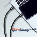 DATOVÝ KABEL TEXTILE USB-C / USB-C 1,2 M ČERNÝ - Obrázek 6