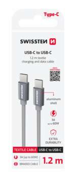 DATOVÝ KABEL TEXTILE USB-C / USB-C 1,2 M ŠEDÝ - Obrázek 2
