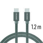 DATOVÝ KABEL TEXTILE USB-C / USB-C 1,2 M ŠEDÝ - Obrázek 3