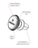 MAGNETICKÝ DRŽÁK DO VENTILACE AUTA S-GRIP AV-M9 ČERNO-STŘÍBRNÝ - Obrázek 5